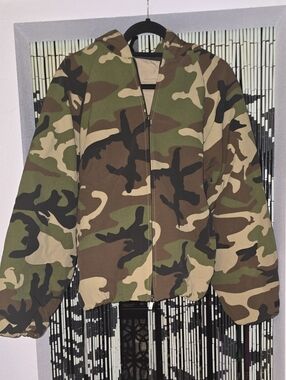 NWT Fear of God Essentials Woodland Camo Hooded Jacket Zip Up Size XS
